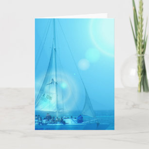 Cartão de saudação Catamaran à vela