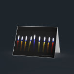 Cartão de Saudação Chanukah Personalizável do vazi<br><div class="desc">Deixou velas Chanukah contra um fundo preto.  Personalize para adicionar sua própria saudação.</div>
