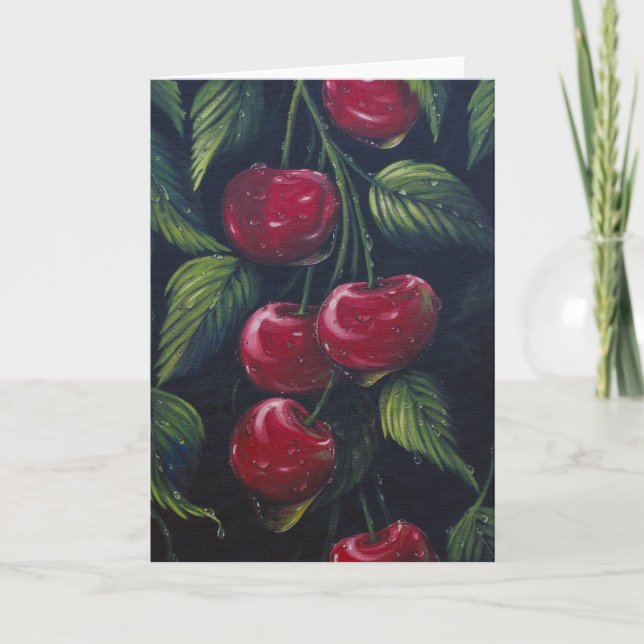 Cartão de Saudação Cherry Rain (Frente)