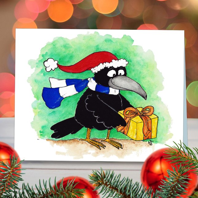 Cartão de saudação CHRISTMAS CROW por Nicole Janes (Criador carregado)