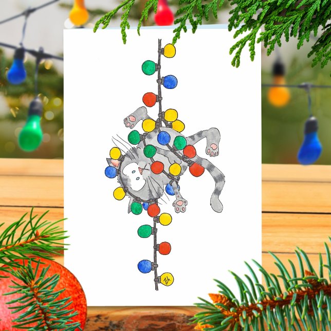 Cartão de saudação CHRISTMAS gatinho de Nicole Jan (Criador carregado)