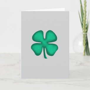 Cartão de saudação cinza Lucky 4 Leaf Irish Clover