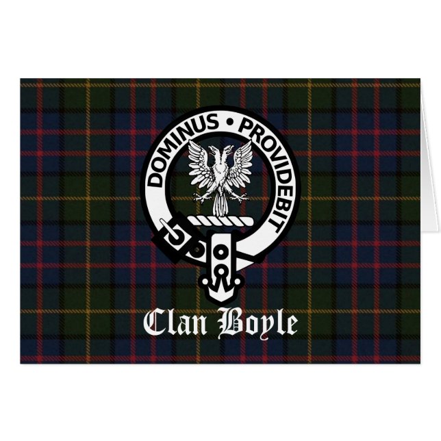 Cartão de Saudação Clan Boyle Crest & Tartan (Frente Horizontal)