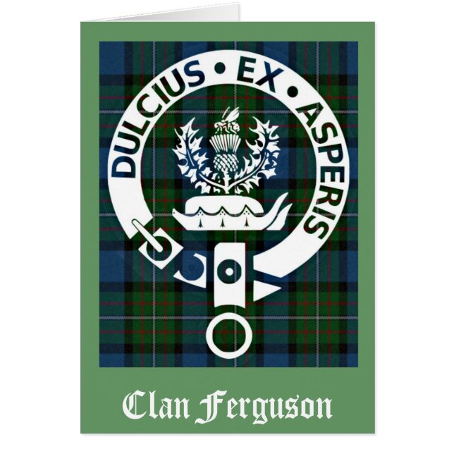 Cartão de Saudação Clan Ferguson Crest Tartan (Frente)