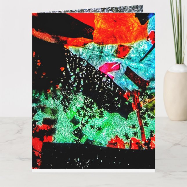 Cartão de Saudação Clara, abstrato de Flor Seco (Frente)