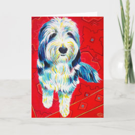 Cartão de saudação Collie com carateres, envelopes