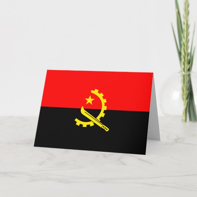 cartão de saudação com bandeira angola (Frente)