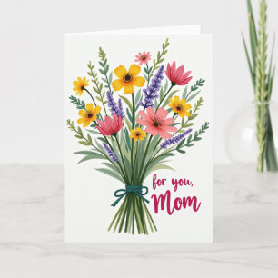 Cartão de Saudação com Buquê de Flores Silvestres