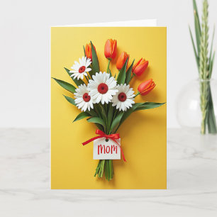 Cartão de Saudação com Buquê Floral
