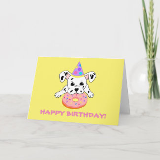Cartão de saudação com cachorrinho Dalmatian fofo