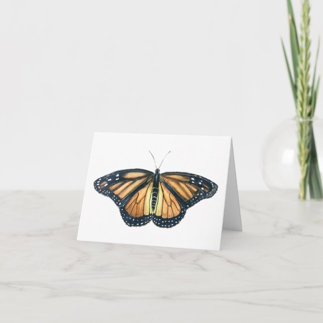 Cartão de Saudação com desenho de borboleta Monarc (Frente)