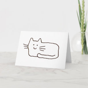 Cartão de Saudação com Desenho de Gato de Desenho