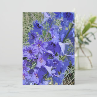 Cartão de saudação com design de larkspur flor "Oi