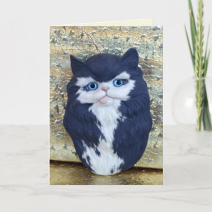 cartão de saudação com enfeite de gatinho
