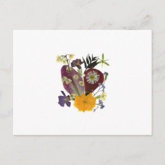 Cartão de saudação com flores prensadas