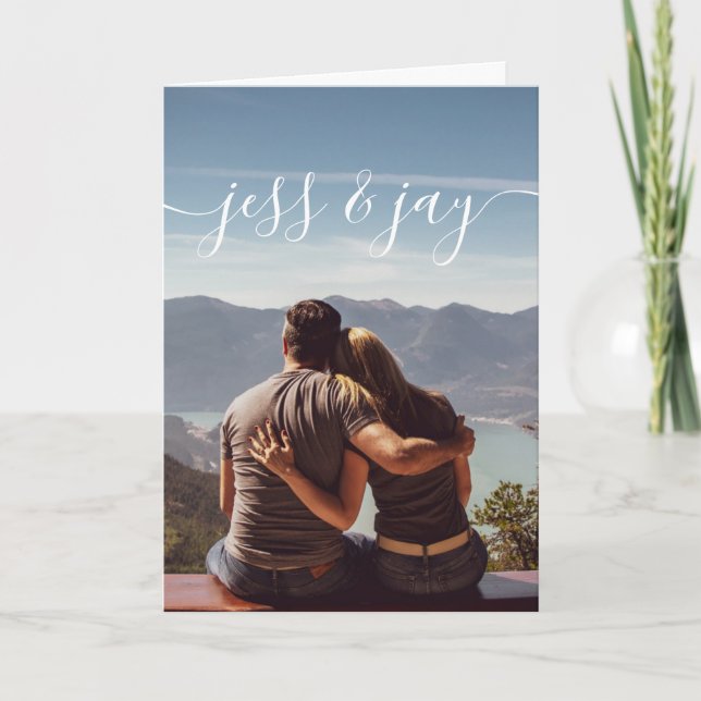 Cartão de Saudação com Foto de Casal (Frente)