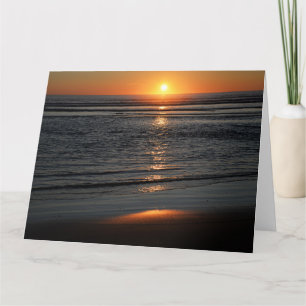 Cartão de Saudação com Foto do Pôr do Sol na Costa