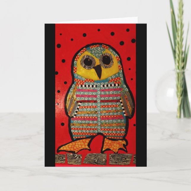 Cartão de Saudação com Hoot Owl (Frente)