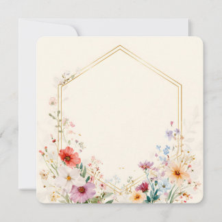 Cartão de Saudação com Moldura Floral