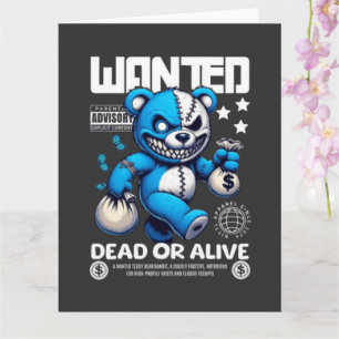 Cartão de Saudação com Poster de Procurado do Urso