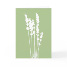 Cartão de Saudação com Silhueta Floral Verde e Bra