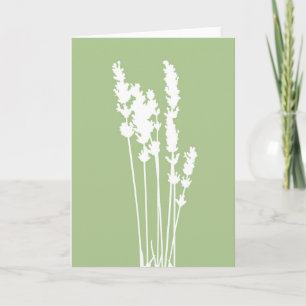 Cartão de Saudação com Silhueta Floral Verde e Bra