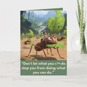 Cartão de saudação com slogan motivacional fofo