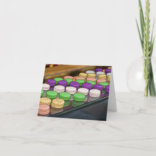 Cartão de saudação com vista aproximada de Macaron (Frente)