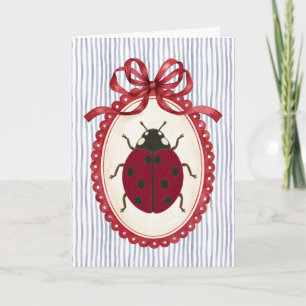 Cartão de Saudação Coquette Lady Bug Vermelho List