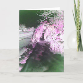 Cartão de saudação cor-de-rosa com brilho falso