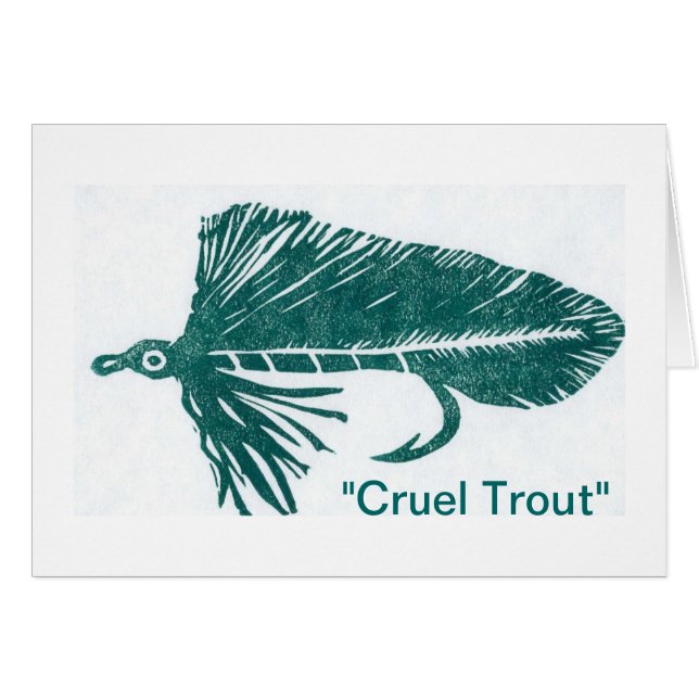 Cartão de Saudação "Cruel Trout" (Frente Horizontal)