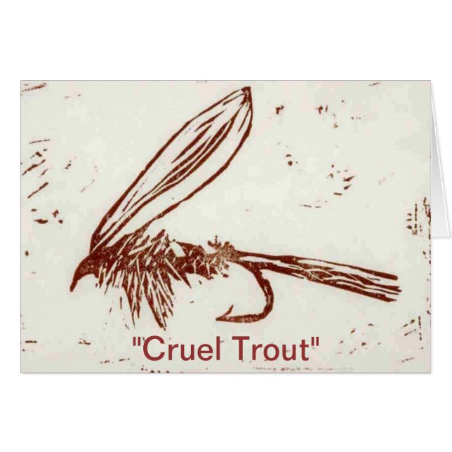 Cartão de Saudação "Cruel Trout" (Frente Horizontal)