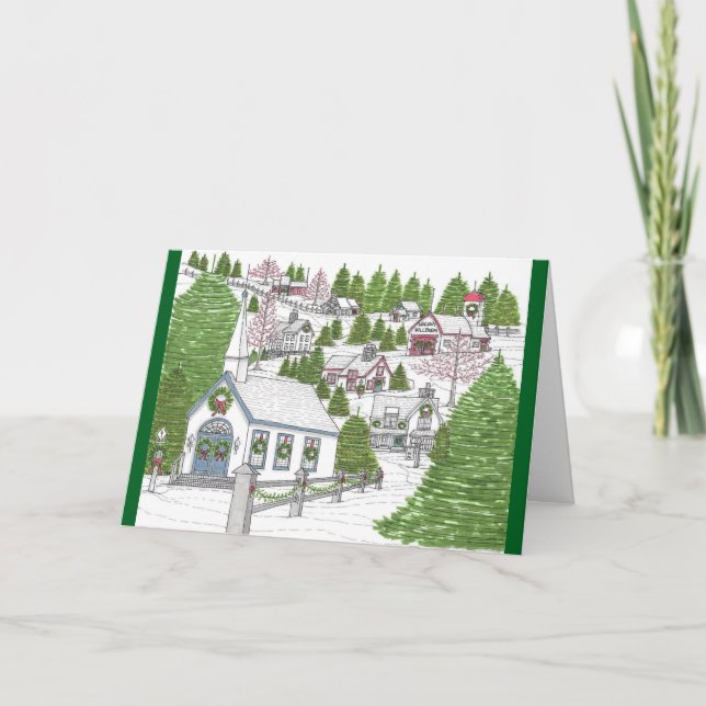 Cartão de Saudação da Aldeia de Natal 2 (Frente)
