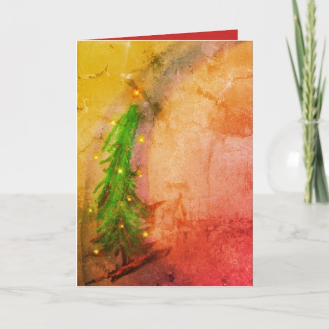 Cartão de saudação da Árvore 2 de Natal Mágico (Frente)