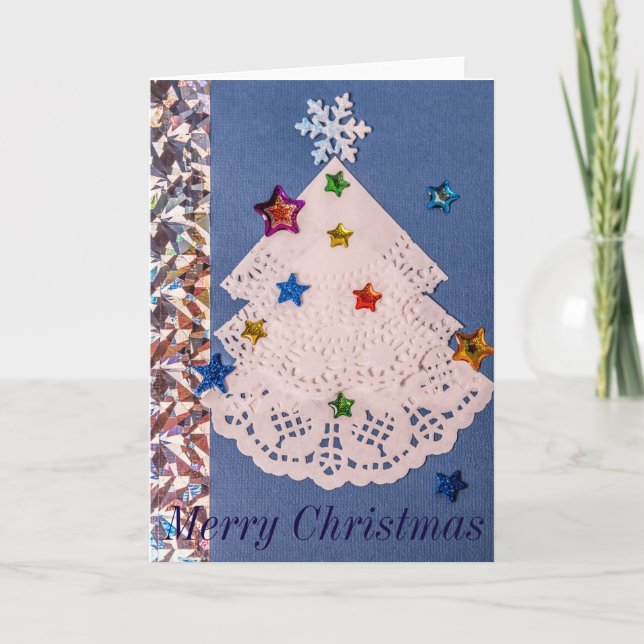 Cartão de saudação da árvore de natal das doílias  (Frente)