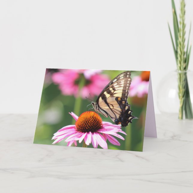 Cartão de Saudação da Borboleta Swallowtail Amarel (Frente)