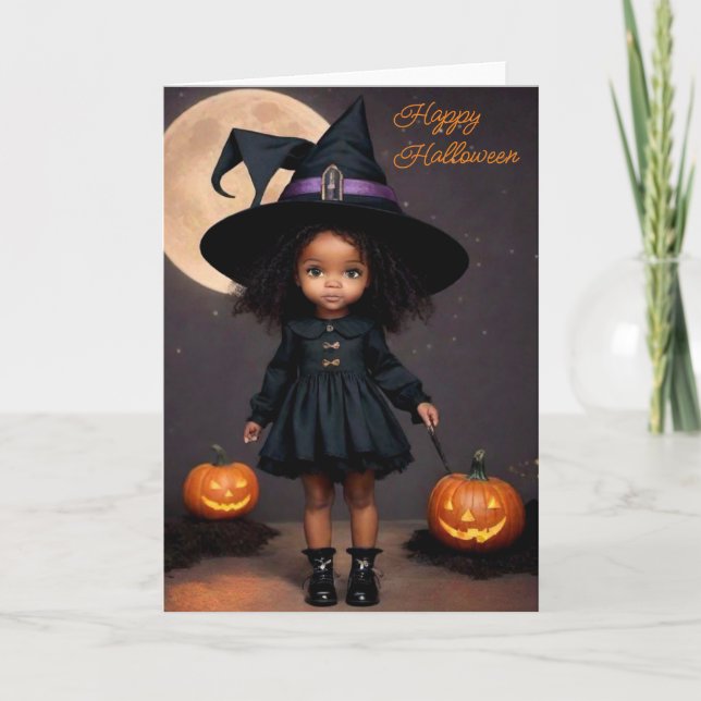 Cartão de Saudação da Bruxa de Halloween (Frente)