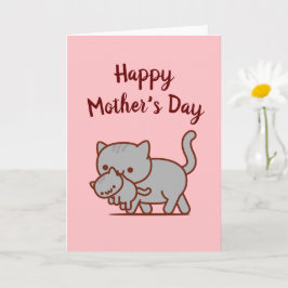 Cartão de Saudação da Cat Mãe: Dia de as mães Feli