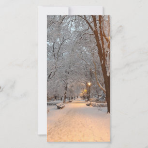 Cartão de Saudação da Cena de Inverno da Neve
