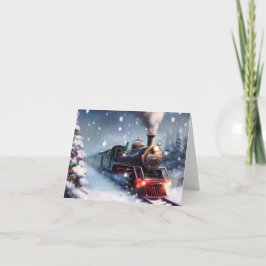 Cartão de Saudação da Cena de Natal do Comboio