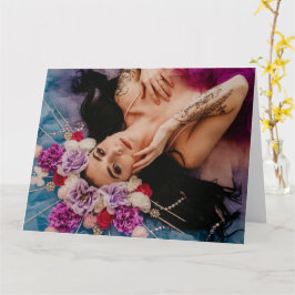 cartão de saudação da deusa feminina adorável