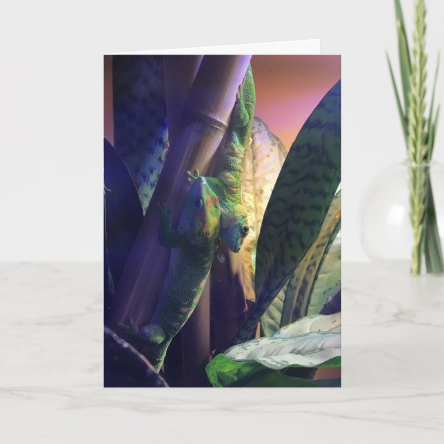 cartão de saudação da lagartixa #3 (amor) (Frente)