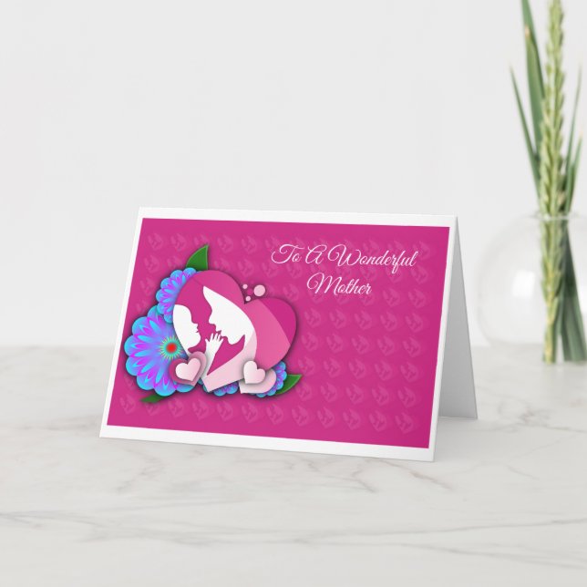 Cartão De Saudação Da Mãe E Do Bebê Silhouette (Frente)