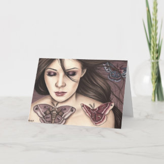 Cartão de Saudação da Moth Girl Conectado