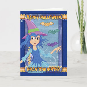 cartão de saudação da neta halloween