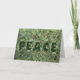 Cartão de saudação da Paz Holly no Natal