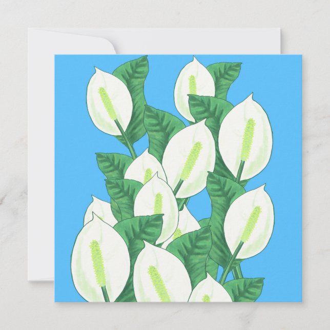 Cartão de Saudação da Peace Lily Illustration (Frente)