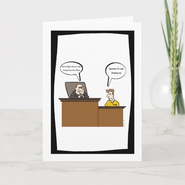 Cartão de saudação da prisão engraçado (Frente)