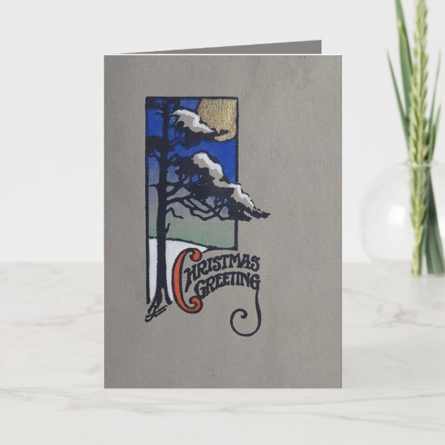 Cartão de saudação da serigrafia árvore de Natal (Frente)