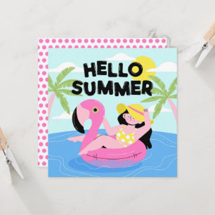 Cartão de Saudação da Summer Beach Girl